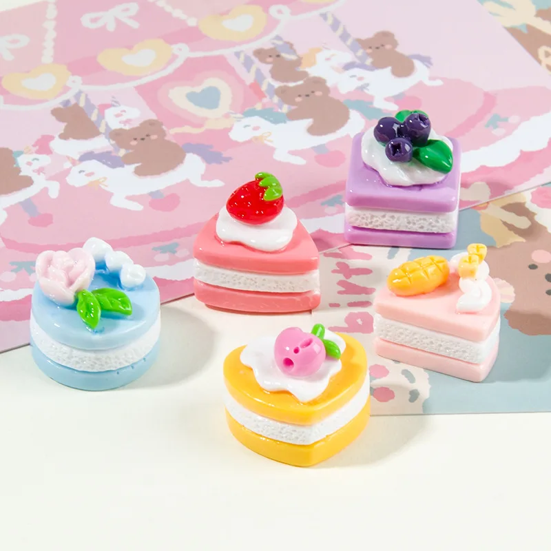 Kawaii Dollhouse Simulation Mini Strawberry Cake Model Decor Fruit Snack Fairy Garden Miniatures Ornaments Home Accessories Toys