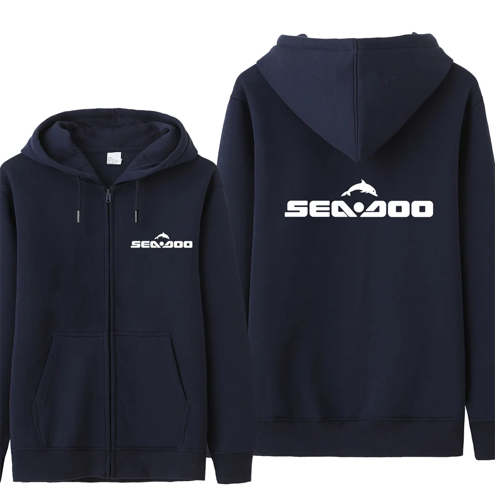 Sea Doo Sweatshirts Men Casual Seadoo Moto Hoodies Fleece Jacket Zipper Tracksuit