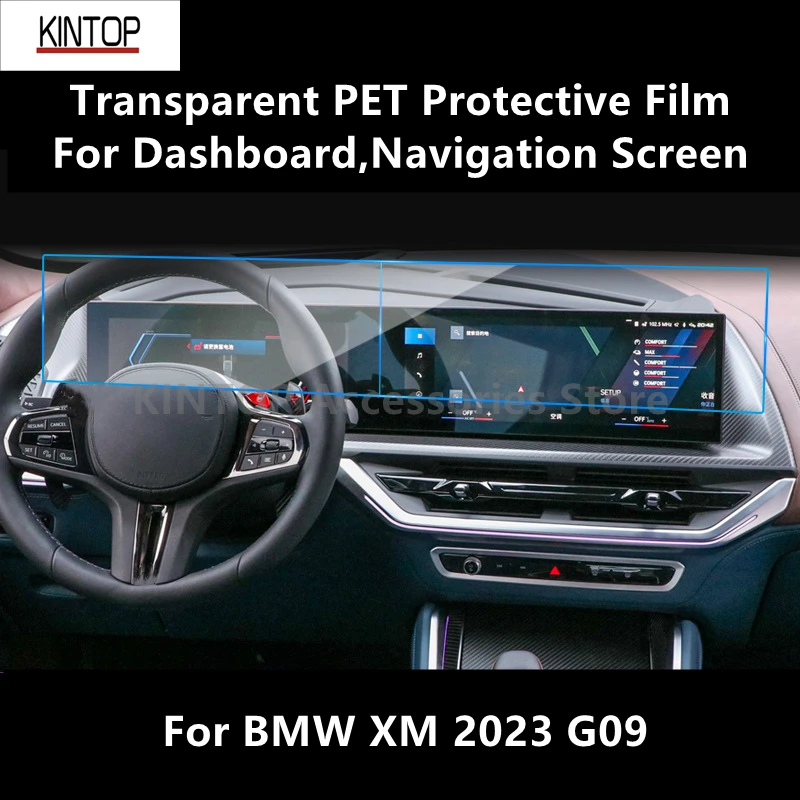 For BMW XM 2023 G09 Dashboard,Navigation Screen Transparent PET Protective Film Anti-scratch Film Accessories Refit