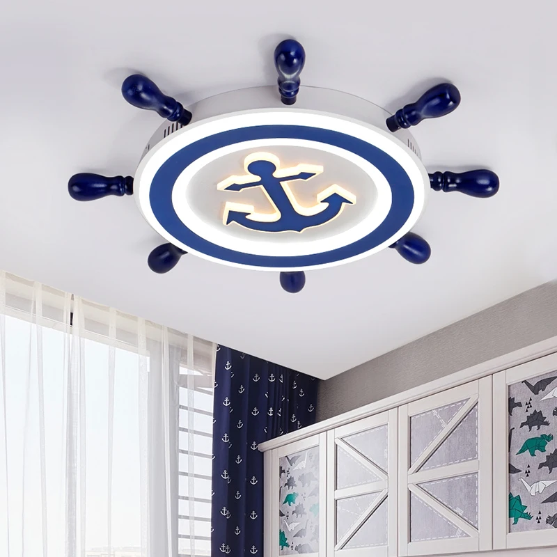 Children's Room Creative Cartoon Rudder Navigation Little Boy Bedroom Eye Protection Room Ceiling Light