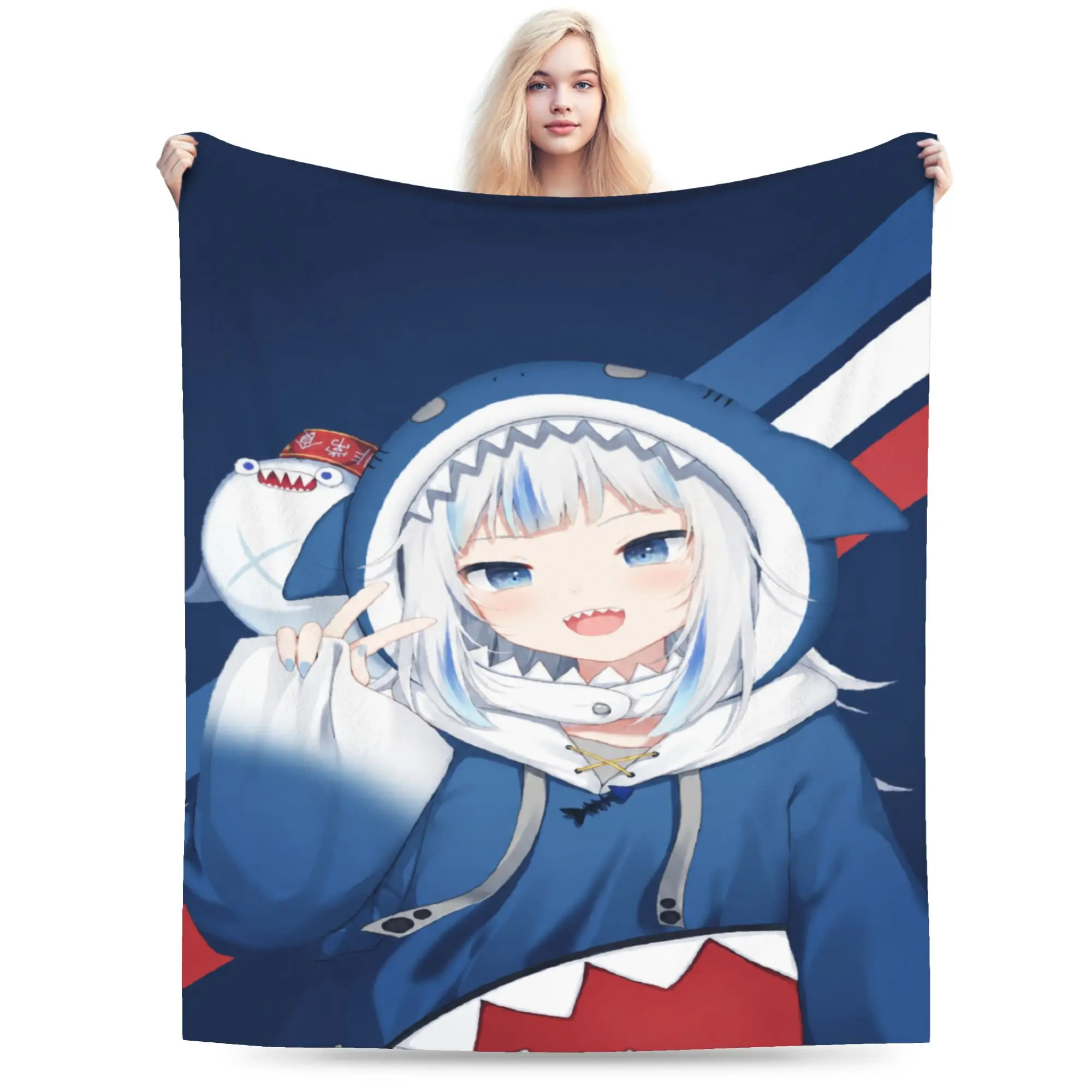 Gawr Gura Dancing On Stage Blankets Fleece  Multifunction Super Soft Throw Blankets for Bedroom Rug Piece