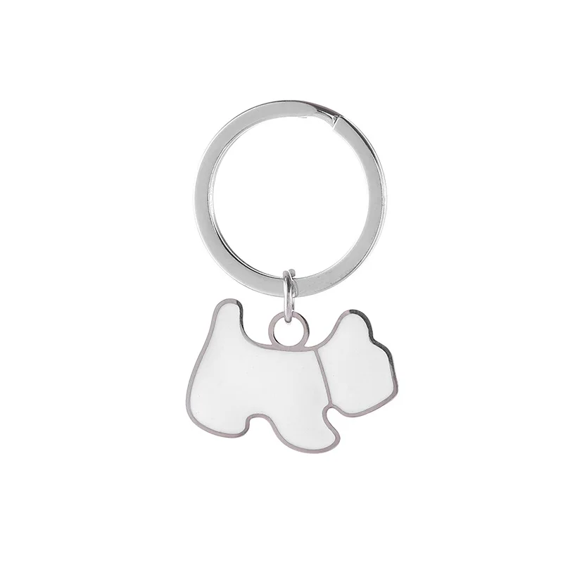 10 قطع المفاتيح الفولاذ المقاوم للصدأ الكرتون كلب على شكل حقيبة قلادة