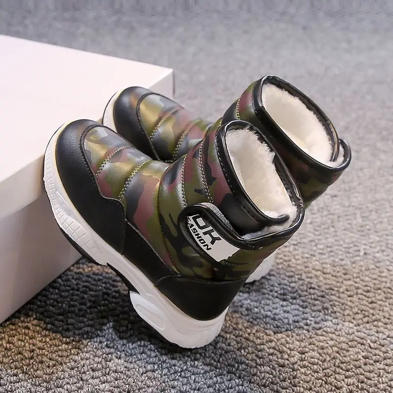 

Kids Unisex Winter Snow Boots 2026 Plush Lined Thick Warm Short Ankle Boots for Boys Girls Color Block Design Outdoor Shoes