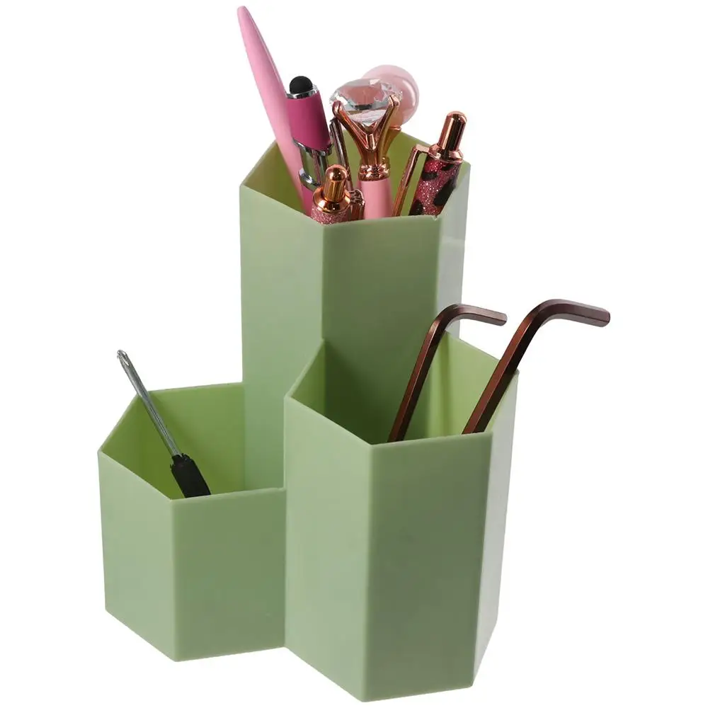 Green Pencil Jars Desktop Accessories Plastic Pencil Organizer Desk supplies Office