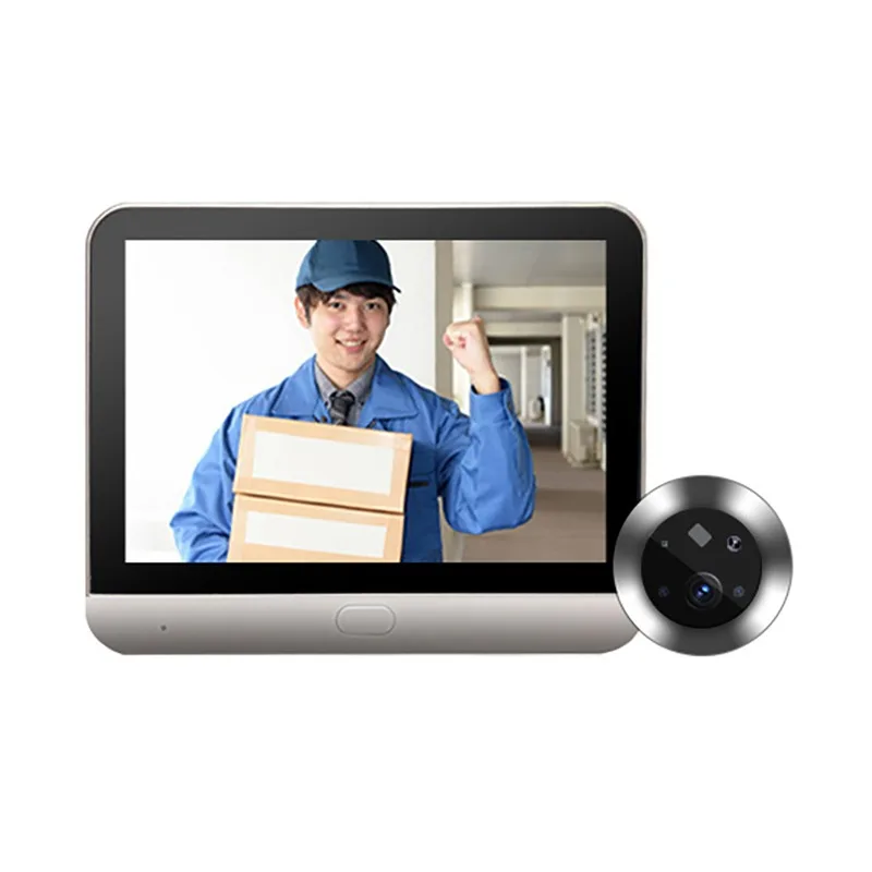 Tuya Smart Video Doorbell 4.3-inch LCD Digital Display WIFI Peephole Door Viewer Camera Mobile Phone Remote Monitoring Cam