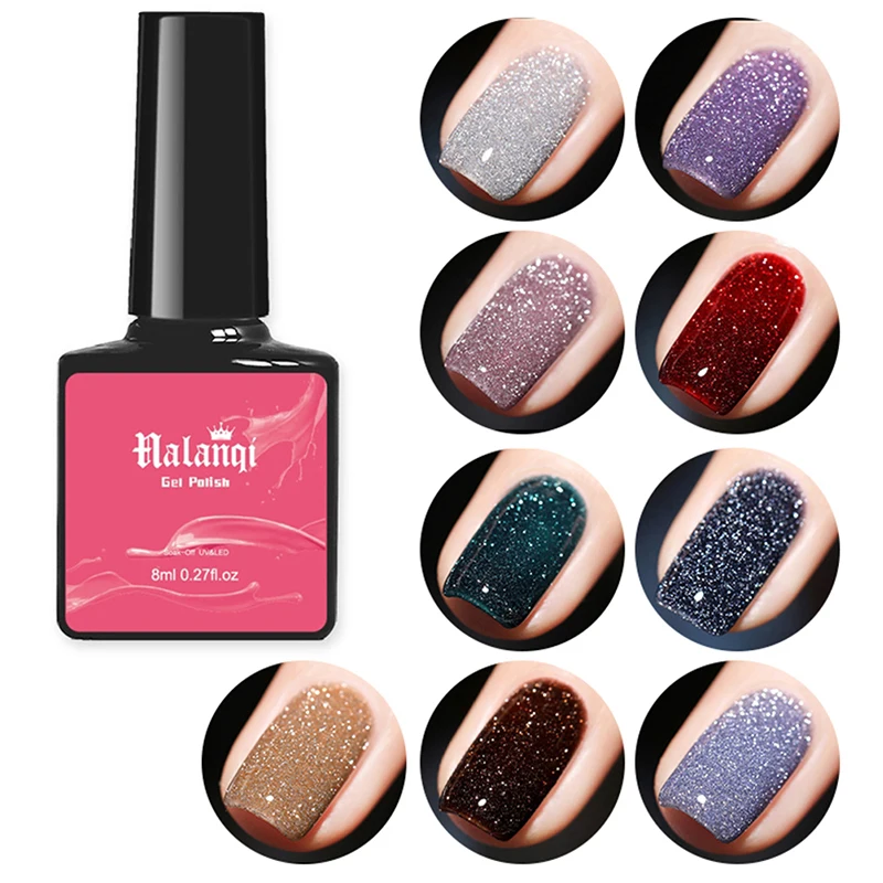 8ml Glitter Gel Nail Polish Sparkly Sequins UV LED Soak Off Varnish For Manicure Semi Permanent Nail Art Gel Polish