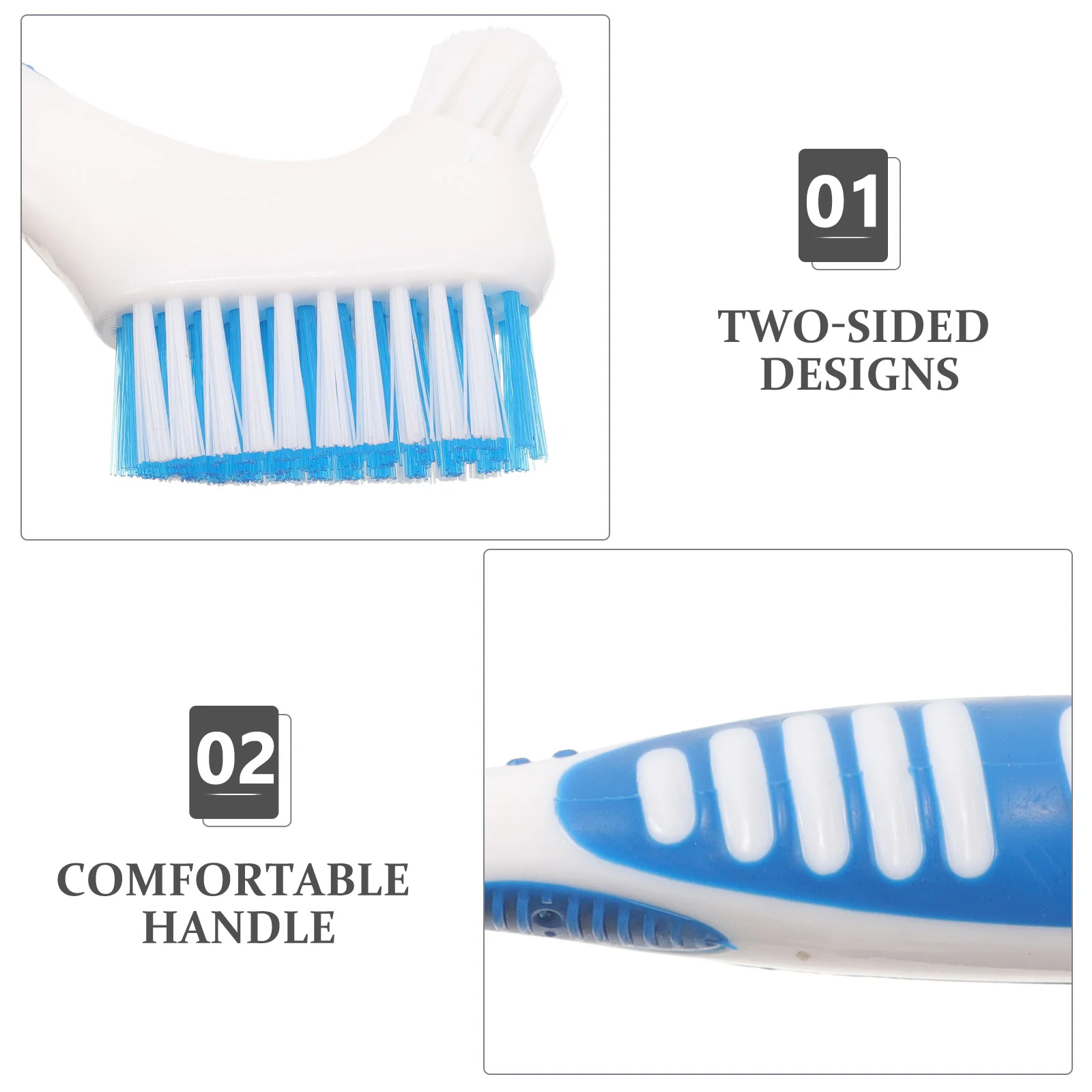 2 Sets Travel Portable Toothbrush and Storage Box Partial Denture Cleaner with Case Tool