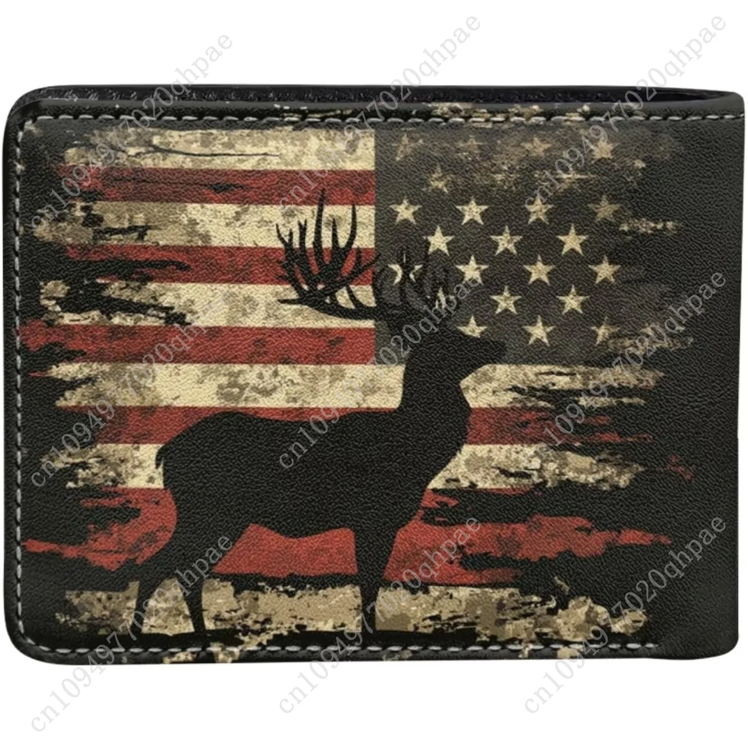 Coldinair American Flag Boy Cool Wallet Deer Leather Wallet for Boys Kids Purse Bifold Rfid Blocking Wallet with Coin Pocket and