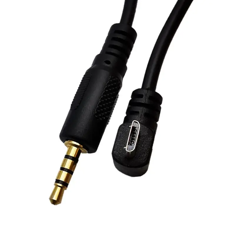 1m Gold plated Micro USB to Earphones Car USB Micro 5P Male to 3.5mm Male Audio Adapter Cable Phone Audio Connection Cable