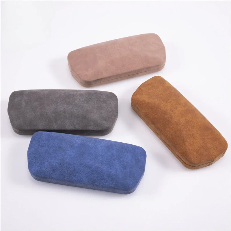 Fashionable PU Sheep Grain Leather Glasses Case Optical Myopia Plate Glasses Glasses Case Iron Box