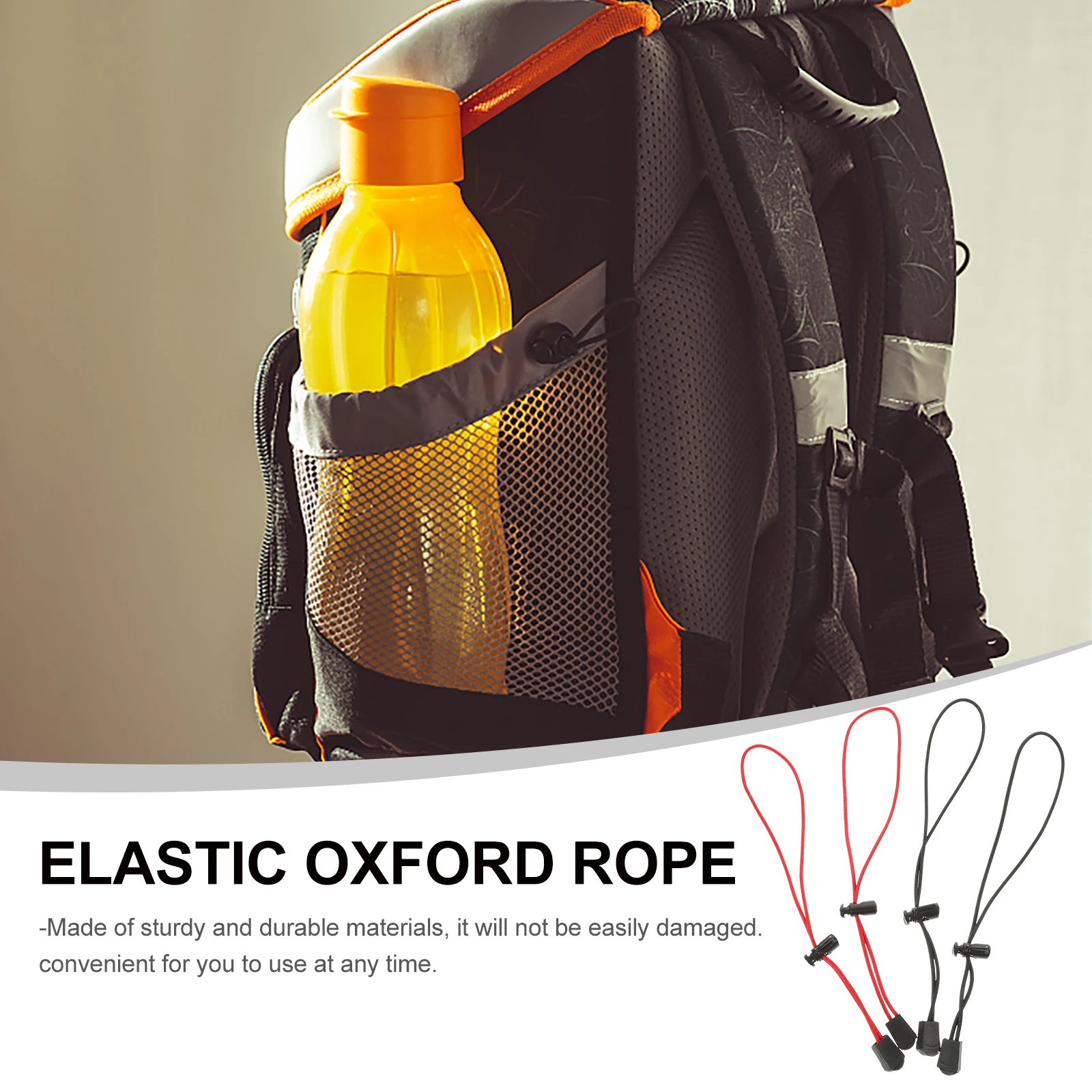 

4pcs Travel Adjustable Elastic Rope for Backpack Outdoor Straps Bungee Camping Fixing Multi-Functional Elastic Fixing Rope