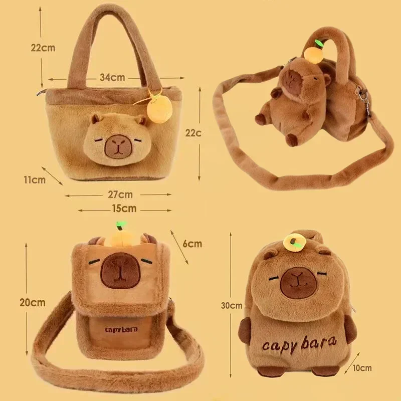 1-4PCS Capybara Plüschtasche Kapybara Umhängetasche Umhängetasche Handytasche Kindergeburtstagsgeschenk Urlaub Partygeschenke