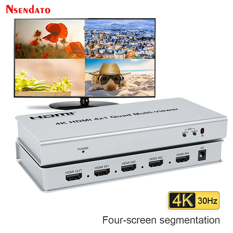 

4X1 HDMI Quad Screen Multi Viewer 4 In 1 out 4K HDMI Quad Screen Seamless MultiViewer HDMI Multi-viewer For PS4 Camera Monitor