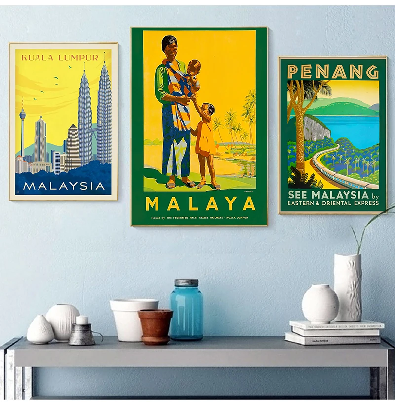 말레이시아 페낭 비치 카라 룸푸르 여행 캔버스 회화 빈 - Home Decor Malaysia 리뷰 및 가격