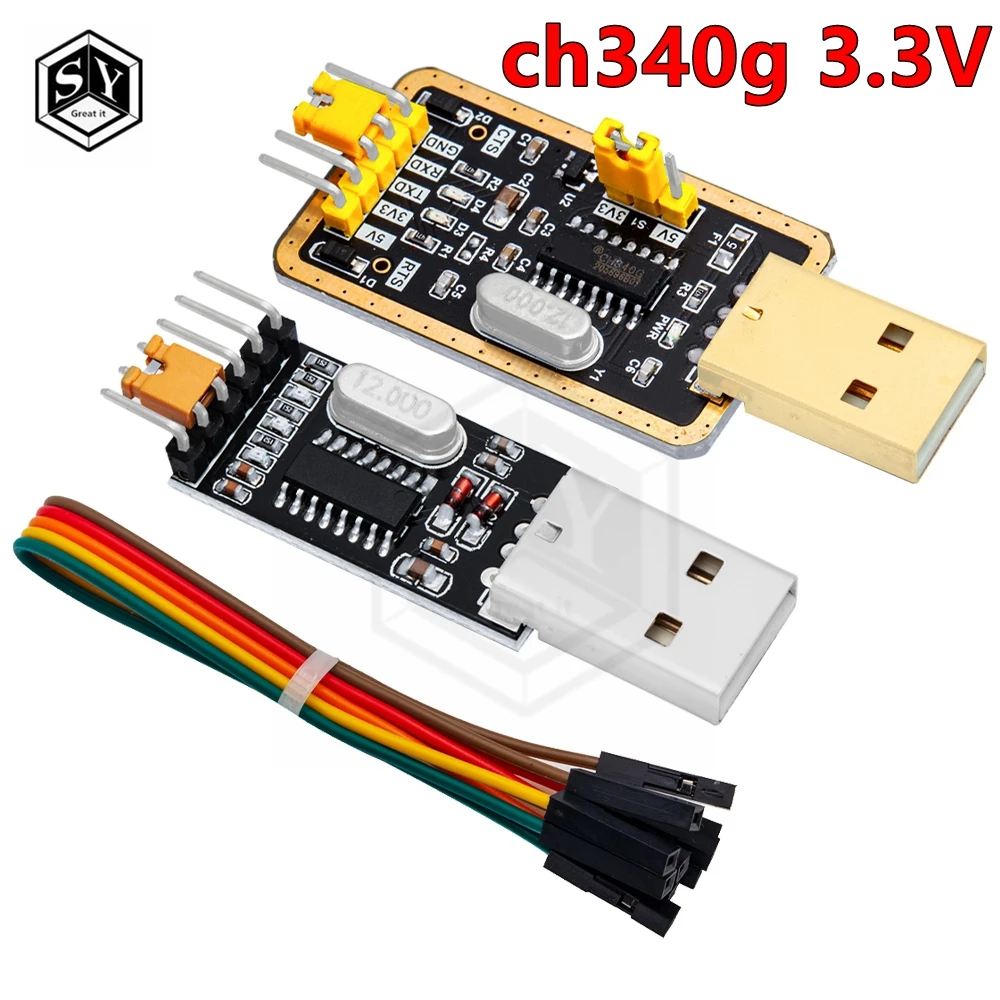 1PCS conversor USB TTL UART módulo CH340G CH340 3.3V 5V interruptor
