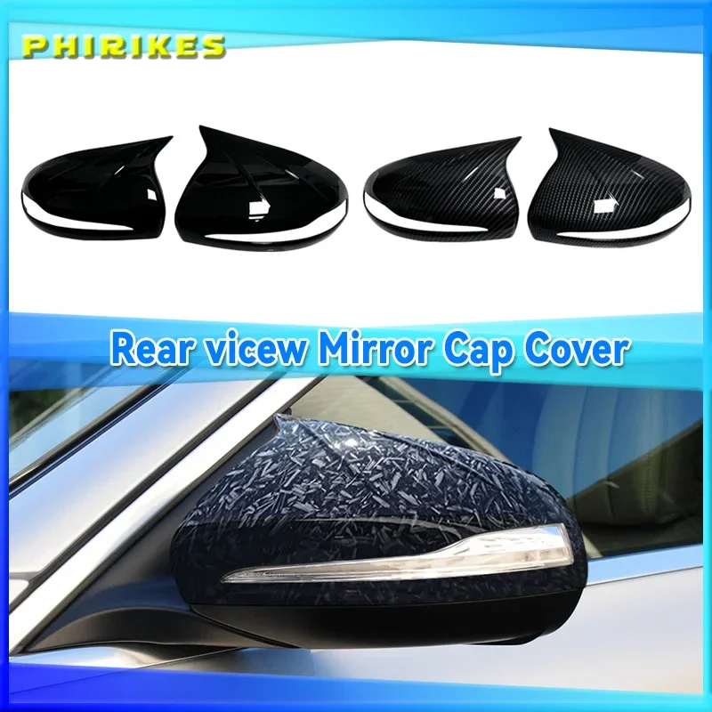 2pcs Real Carbon Fiber Side Mirror Cover Cap Sticker Add-on For Mercedes-Benz W205 W253 W222 W213 W238 X253