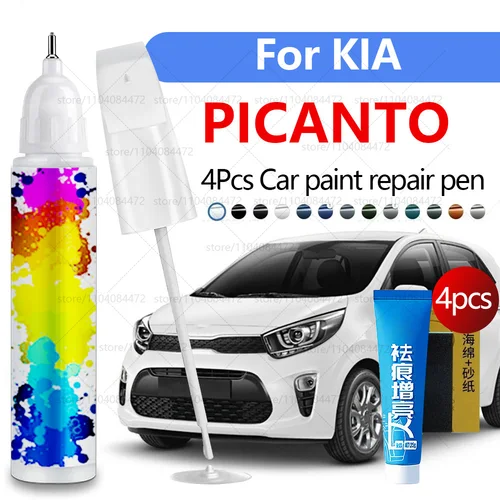 Pluma de reparación de pintura de coche para KIA PICANTO 2004-2025, accesorios de reparación de arañazos, 4 Uds., blanco UD, amarillo, 50L, rojo, SQ, negro, 9B, azul