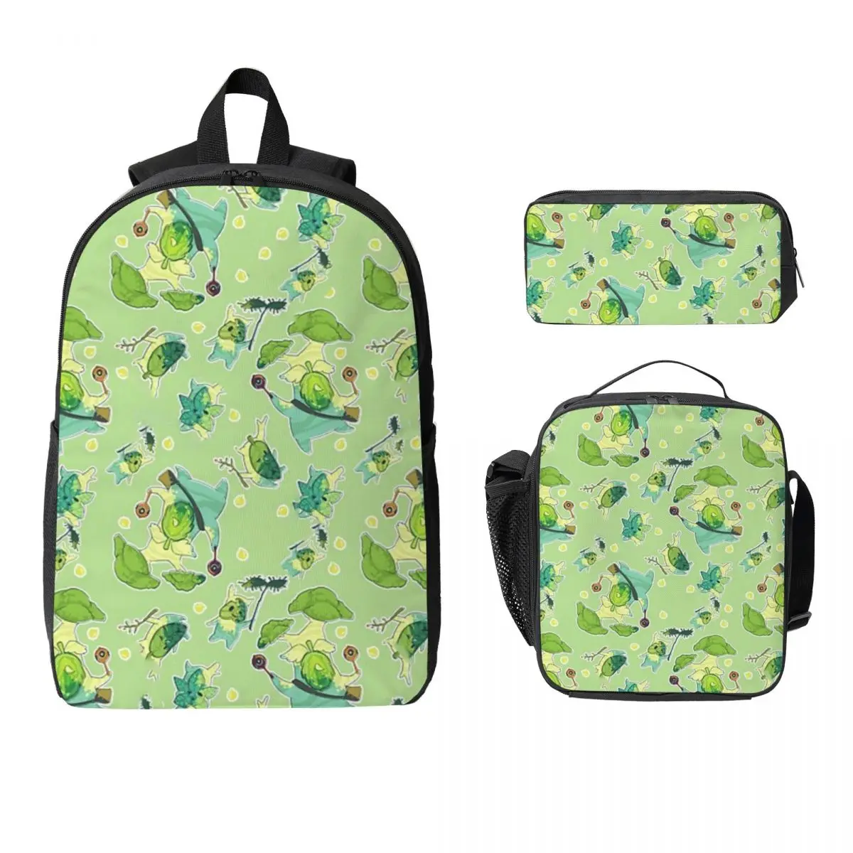 

Korok Pattern Backpack Student Boys Girls BookBag School Bag Computer Shoulder Bags 3ps Insulated Lunch Bag Pencil Case