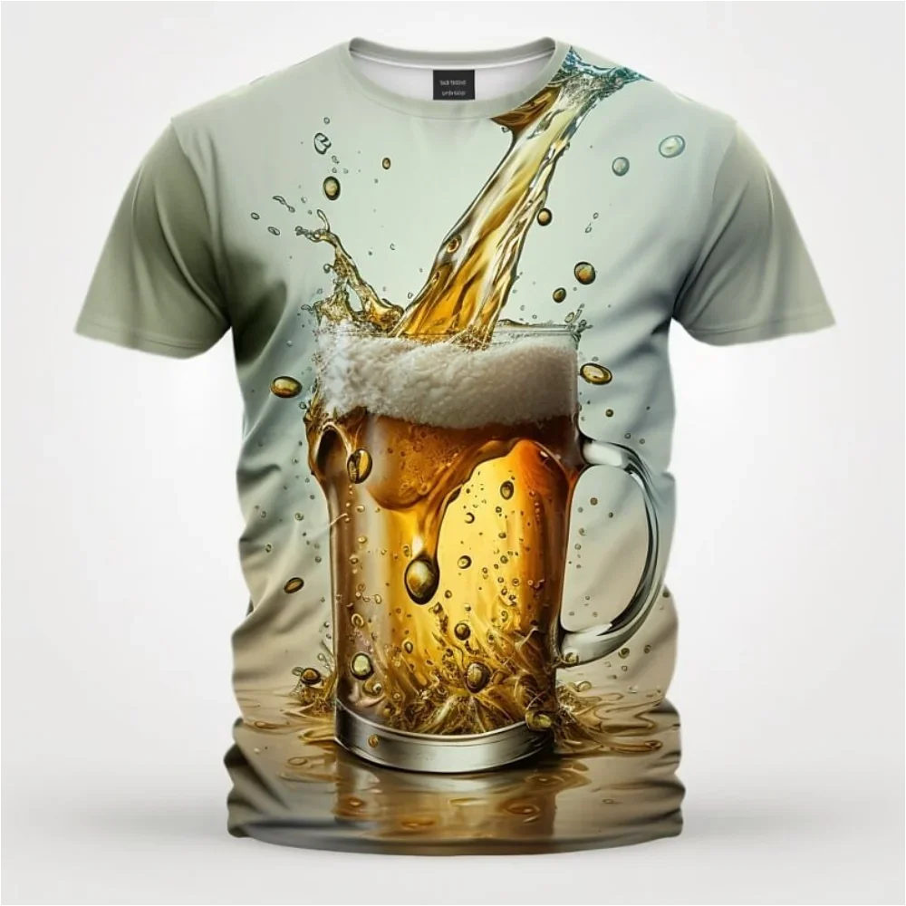 

Men'S T-Shirt 3d Printed Beer T Shirt For Men Funny Men'S Shirt Casual Summer Streetwear Unisex Tshirt Top