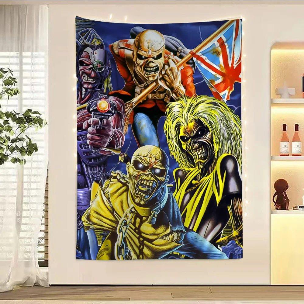 Band I-Iron M-Maiden Printed Large Wall Tapestry Wall Hanging Decoration Household Decor Blanket