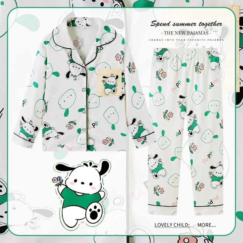 

Miniso Children Clothes Girl Autumn Winter Sets for Children Cartoon Anime Cotton Loose Long Sleeved Mother Kids Pajamas 2Pcs