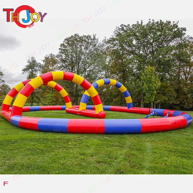 12x6m Inflatable Go Kart Track Didi Cars Racing Arena For Team Sport Game Inflatable Race Car Circuit