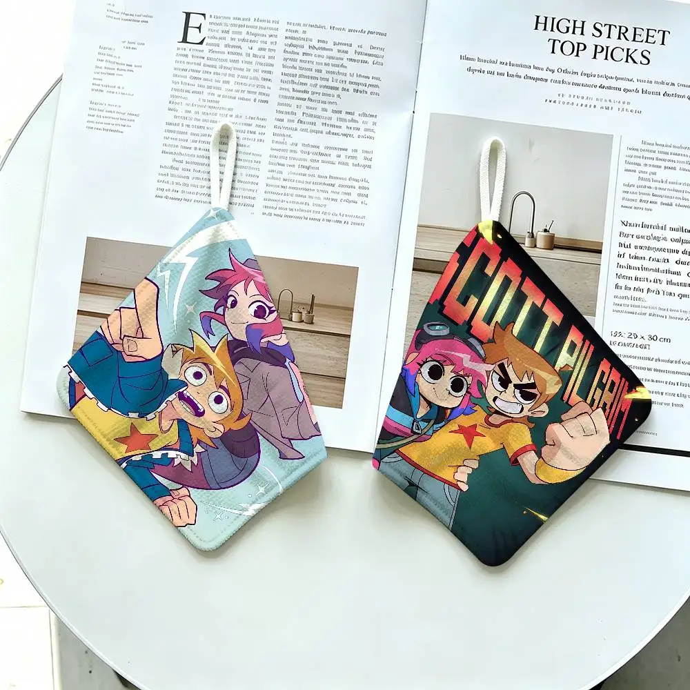 S-Scott-Pilgrim-Vs-The-World-Comedy Hanging Design Hand Wiping Towel, Polyester Cotton Fabric, Universal for Bathroom Kitchen