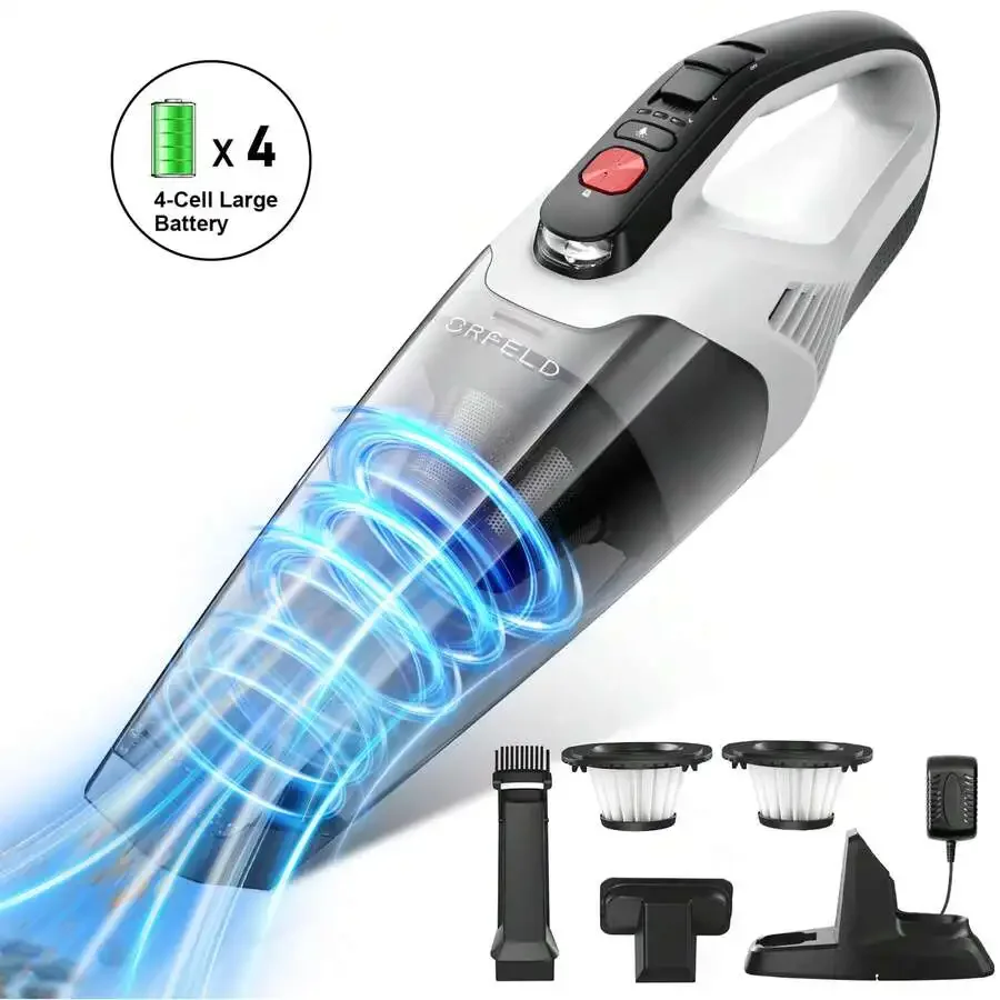 

Handheld Vacuum Cordless Cleaner,12kpa Powerful Portable And Dust Buster Hand Vcauum Rechargeable With Large-Capacity Battery Fo
