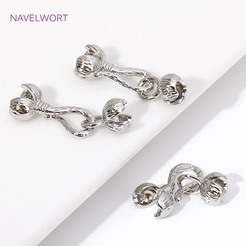 18K Gold Plated Brass Flower Design Hook Clasps,End Connectors Clasps For Jewelry Making DIY Necklaces Bracelets Accessories