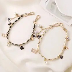 Mobile Phone Lanyard Pickup Carrying Chain Short Wrist Strap Style Phone Universal 5 Lipstick Strap Small Fragrant Wind Pendant