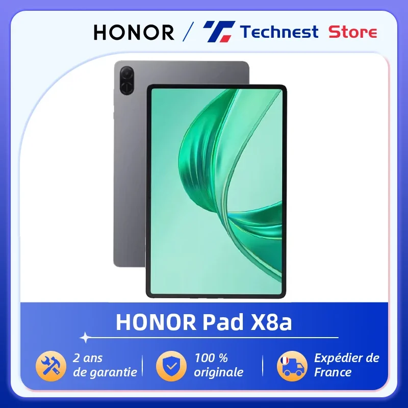 Version globale HONOR Pad X8a 11inch High Refresh Rate Eye Comfort 8300mAh Battery Large-amplitude Quad-speaker Voice Enhancement