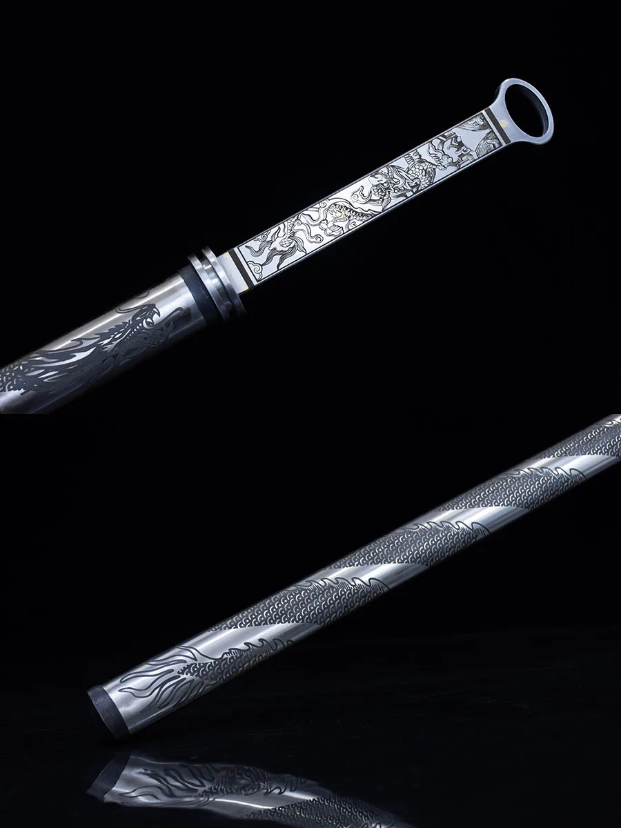 101cm medieval stainless steel True Sword Dragon Saber 7Cr17MOV Steel True Steel Full Tang Sword Kung Fu Sharp weapon katana