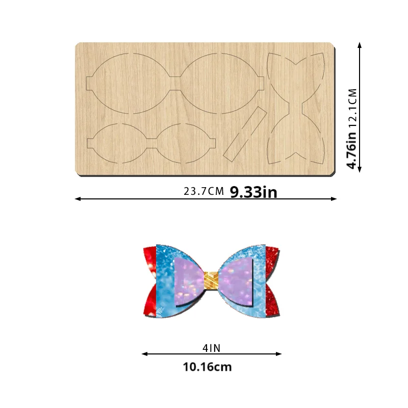 A SIZZIXDIES 1piece 4-inch three-layer bow hairpin wooden cutting dies suitable for most machines