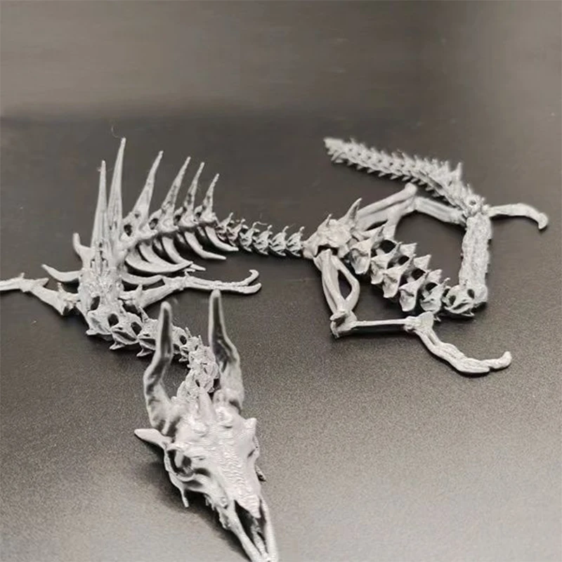 3D Printed Dragon Skeleton Creative Rotatable Articulated Dragons Model Desktop Ornament 3D Printed Toys Figures Home Decoratin