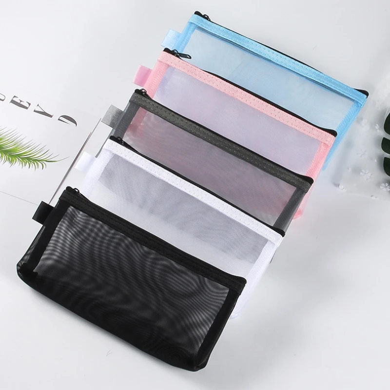 Makeup Brush Travel Case Cosmetic Toiletry Bag Organizer for Men Women Beauty Tools Zipper Mesh Pouch Wash Storage Accessories