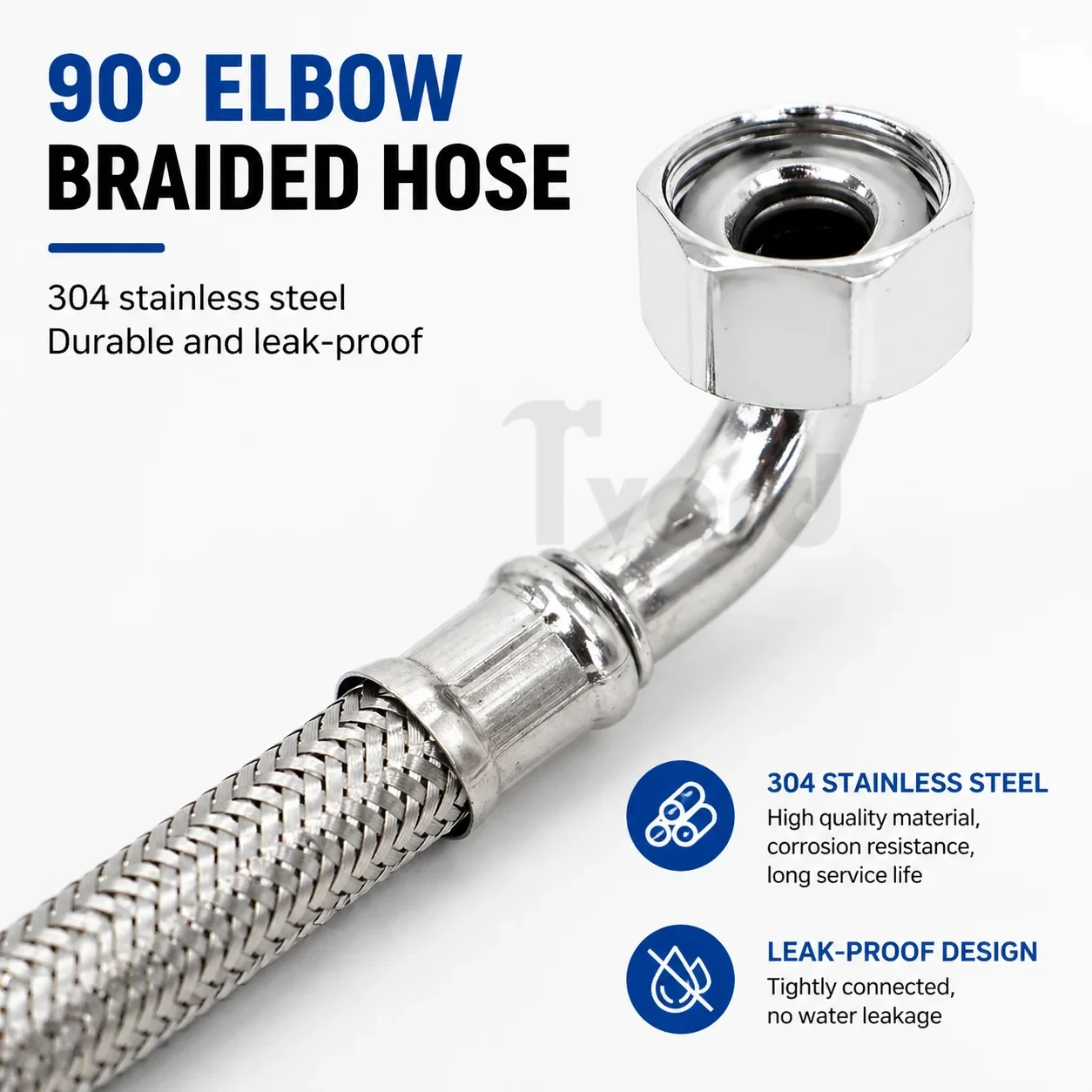 304 Stainless Steel Hose Angle Valve 90 Degrees Bend Pipe Bellows Toilet Hoses Bathroom Accessories, Hardware Products Pipes