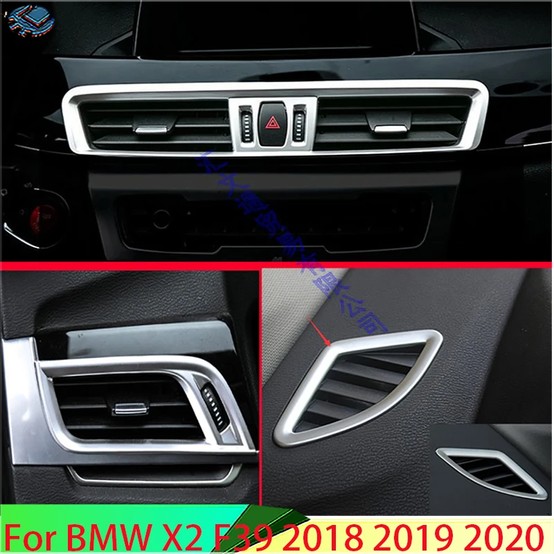 

Для BMW X2 F39 2018-2020 автомобильные аксессуары ABS хромированная крышка вентиляционного отверстия на приборную панель отделка рамка молдинг гарнир акцент