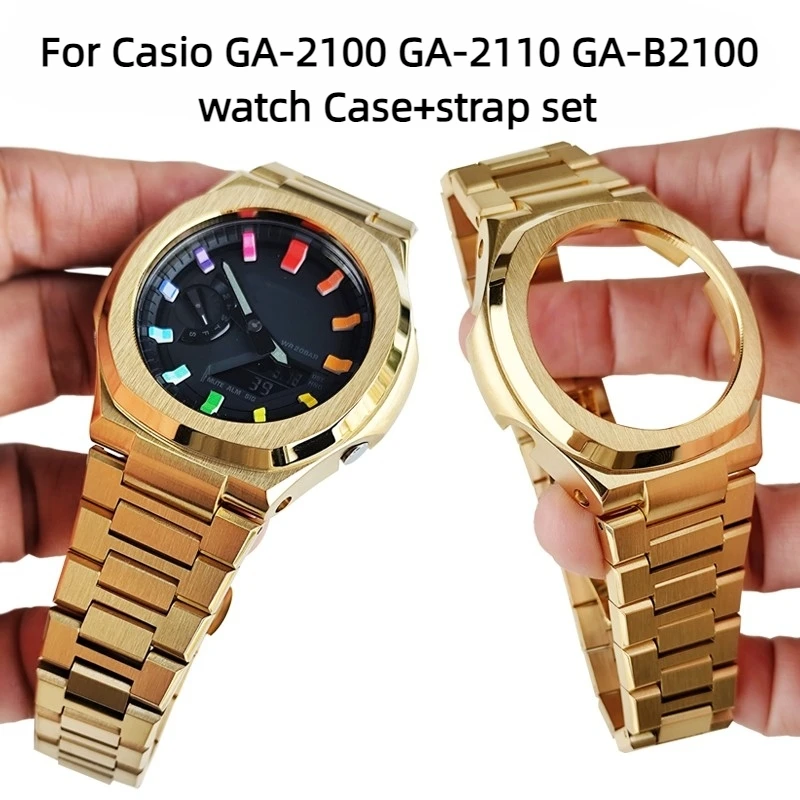 GA2100 Mod Kit For Casio G-SHOCK GA-2100 ga-2110 GA B2100 watch Men Modified 316L Stainless Steel Case band Metal strap Bracelet