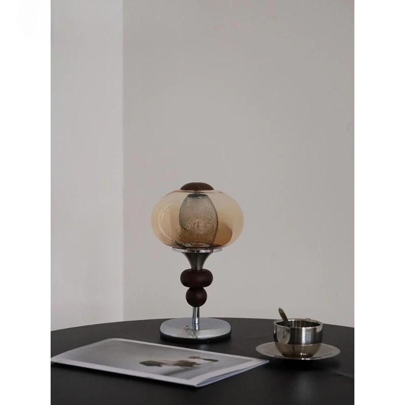 

Solid wood desk lamp rechargeable touch switch study bedroom bedside lamp decorative atmosphere night light