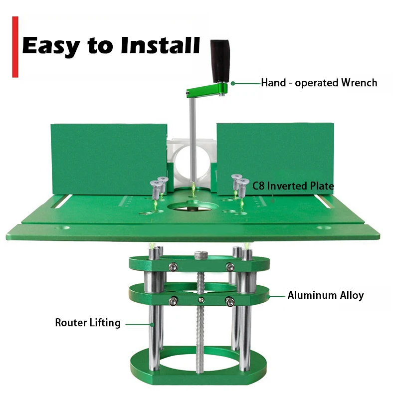 

Router Lift Kit & Aluminum Router Plate for 64~66mm Diameter Universality Woodworking Router Table Workbench Trimmer Engraving