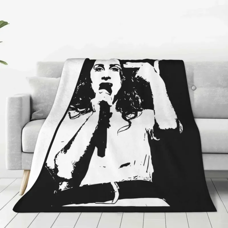 Memorable Hand Sign Lana Del Rey Retro Design Blankets Flannel Multifunction Ultra-Soft Throw Blanket for Home Bedroom Bedspread