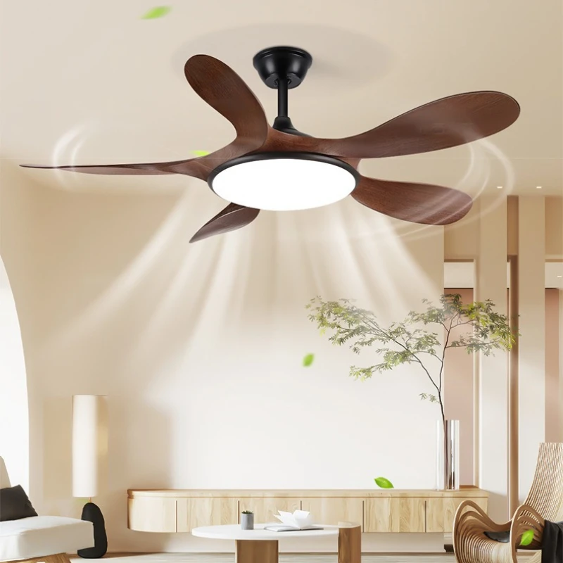 Ceiling Fan Pendant Lamps Living Dining Room Modern Minimalist Full Spectrum Fan Lights Bedroom Straight Leaf Indoor Home Decor