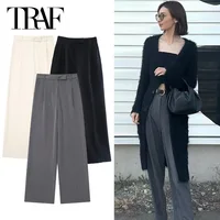 HXAO, ropa de oficina, pantalones anchos para mujer, pantalones plisados de cintura alta para verano 2025, pantalones holgados de gran tamaño, pantalones elegantes para mujer