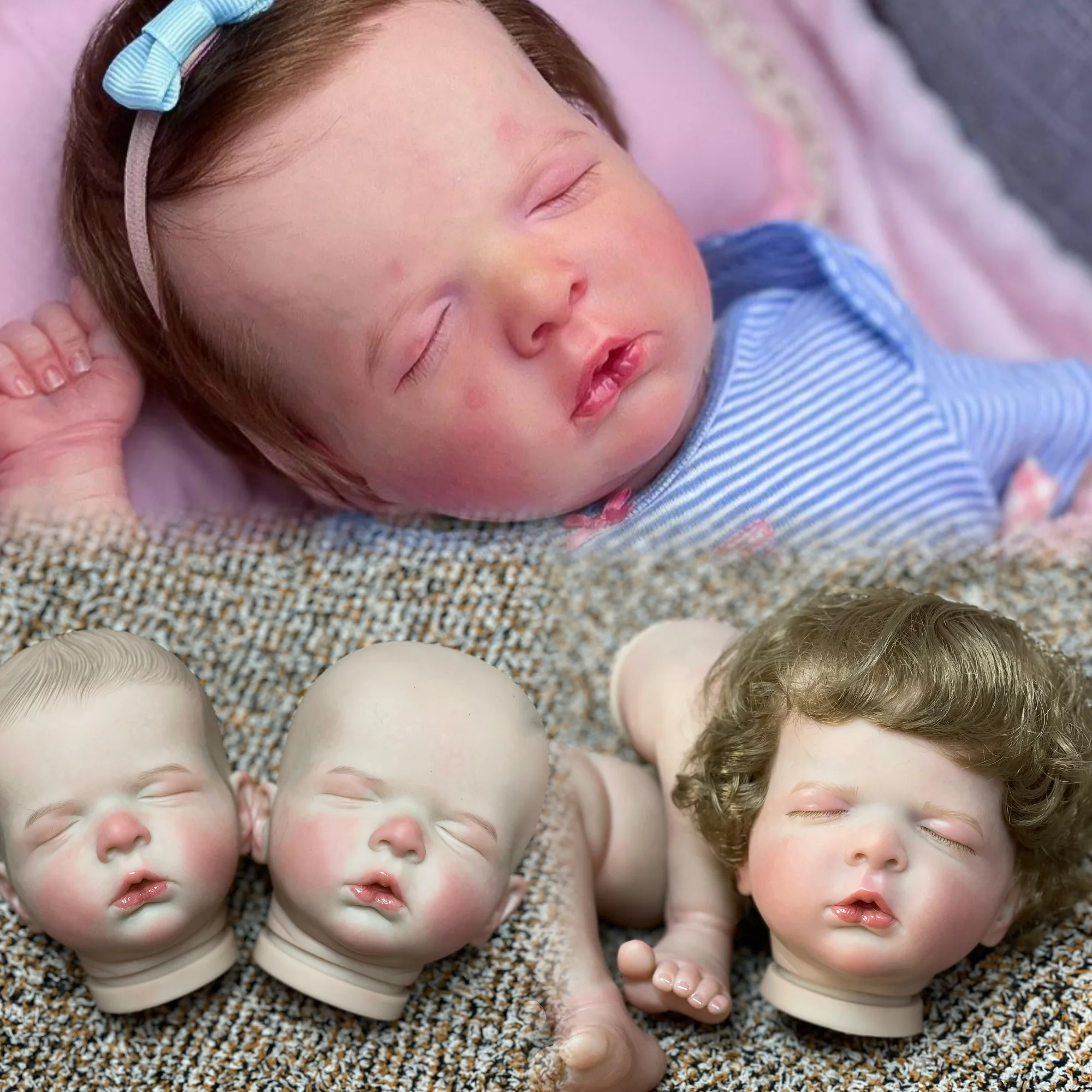 50CM Luisa Cute Reborn Baby Doll Kits 3D Painted Unfinished DIY Newborn Baby Doll Vinyl parts Accessories Pеборн готовый