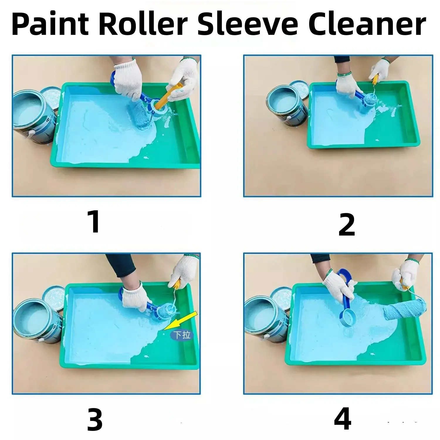 Double Head Paint Roller Cleaner Tool, limpeza Sleeve, Brush Saver, Spinner, Salvar