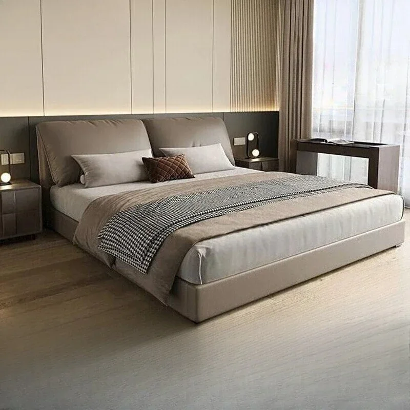 Minimally comfortable double bed Mid century luxury design Modern queen size bed 180x200cm comfortable cama box casal furniture