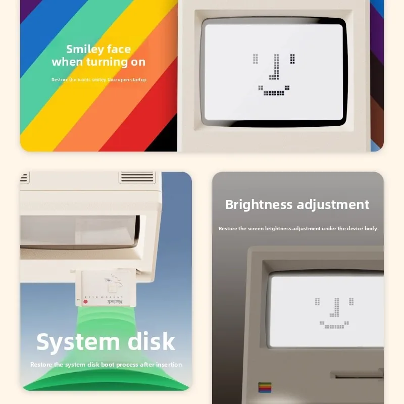 ماكلوك ريترو المنبه بكسل شاشة الرجعية والحنين سطح المكتب الديكور لأجهزة الكمبيوتر الهدايا الإبداعية ملحقات الكمبيوتر #2