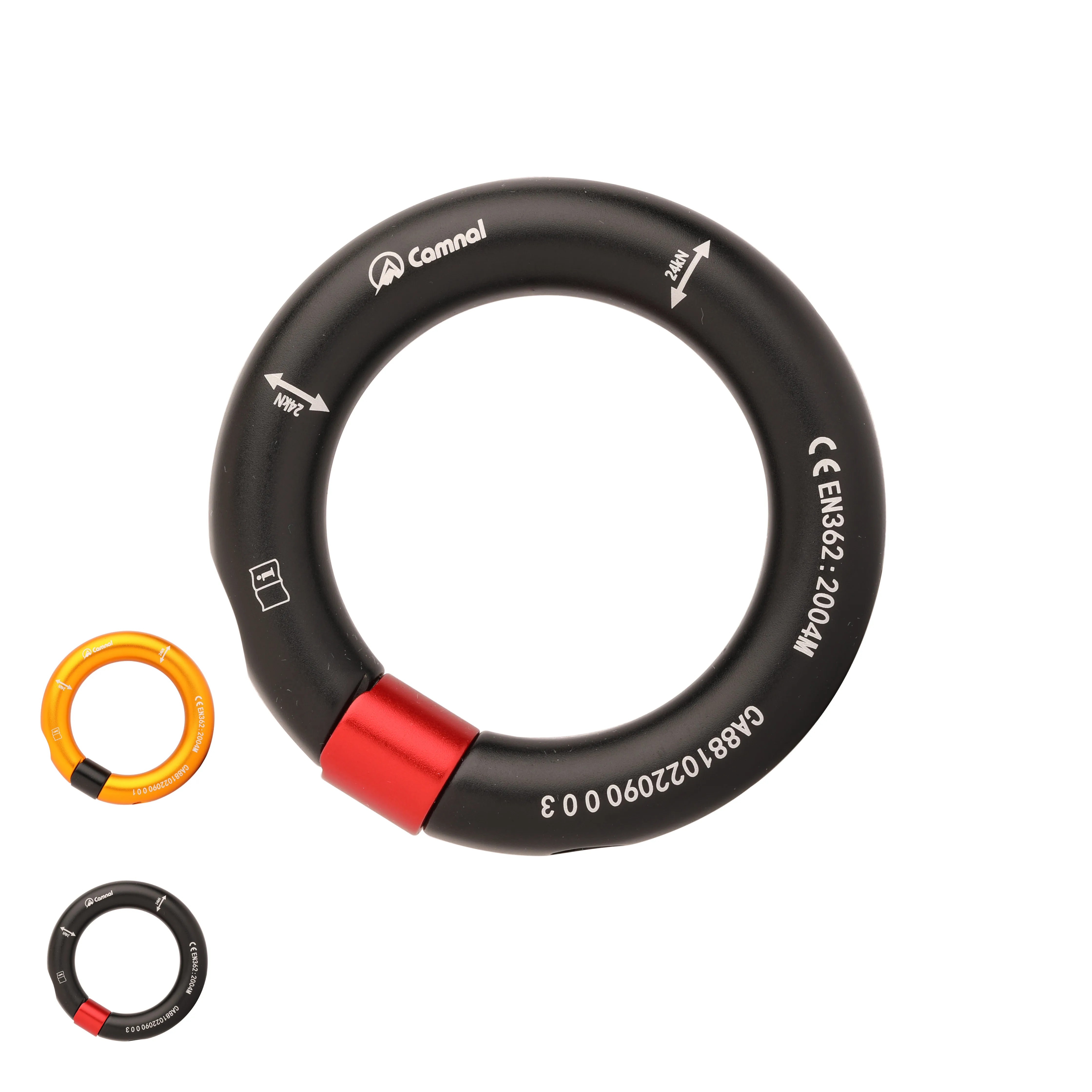 Camnal Outdoor Detachable Connecting Ring Openable Circular Link Ring 24kN Multi Directional Gated Carabiner For Rock climbing