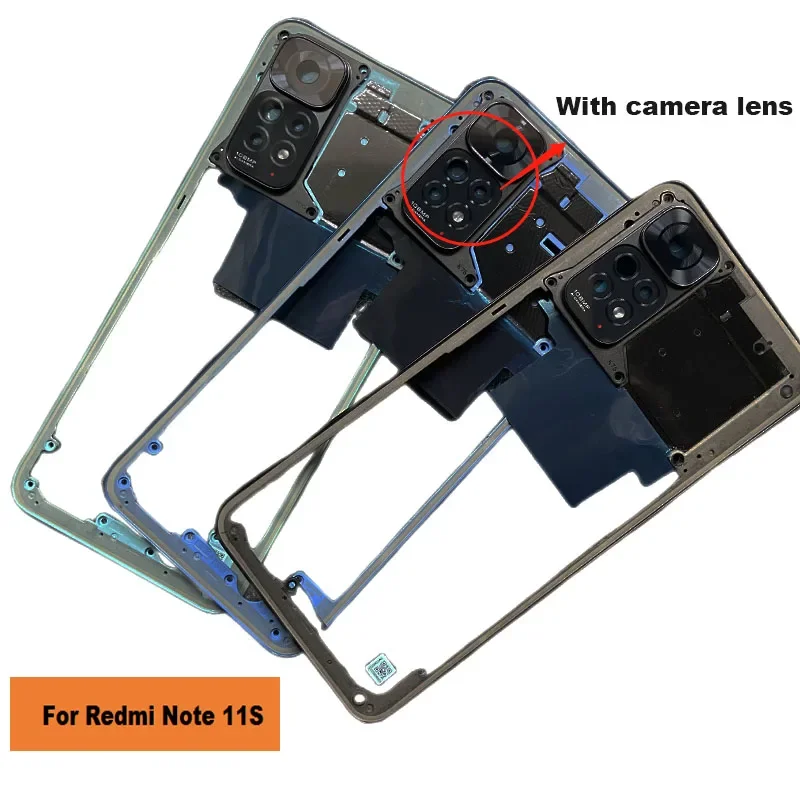 

6.43" New For Xiaomi Redmi Note 11S Middle Frame Front Bezel Housing Case Back Mid Plate Replacement 2201117SG