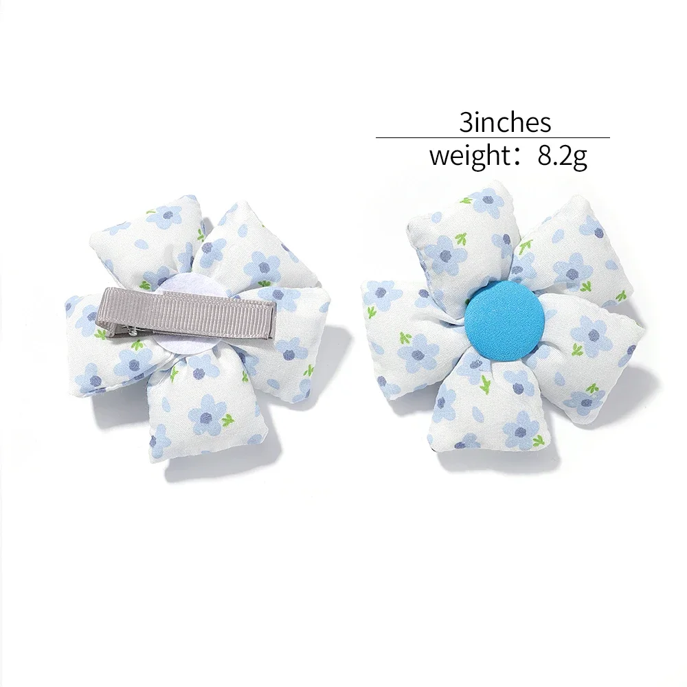 2Pcs/Set Sweet Print Flower Hair Clips for Cute Girls Cartoon Hairpins Barrettes Kids Headwear Baby Hair Accessories Wholesale